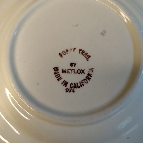 Poppy Trail by Metlox 4 Golden Garden Pattern 6‎ 5/8" Bread and Butter Plates - Picture 7 of 8